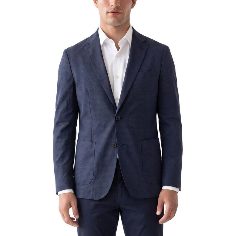 Corneliani Mens  Cc Collection Jacquard Honeycomb Blazer, Blue